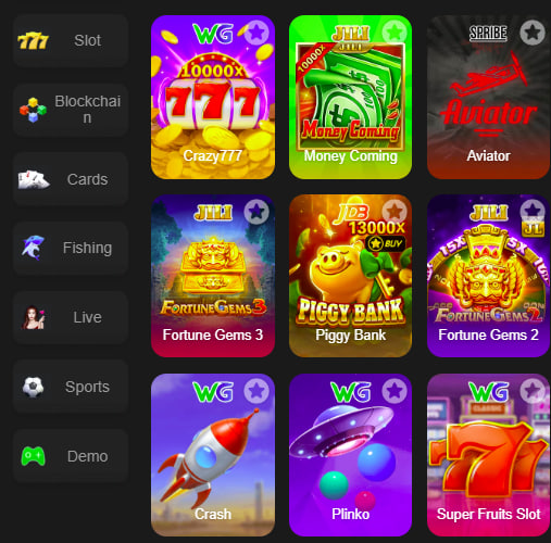 Main screen of jackpot007 game page for PK players - 4